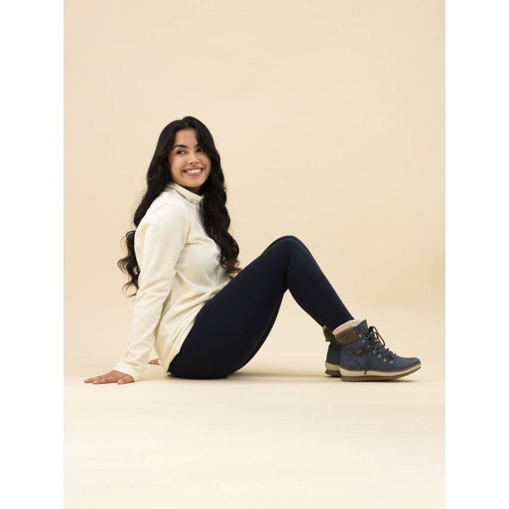 Lunar GLB150 Sycamore Ladies Blue Waterproof Zip & Lace Ankle Boots-elevate your sole