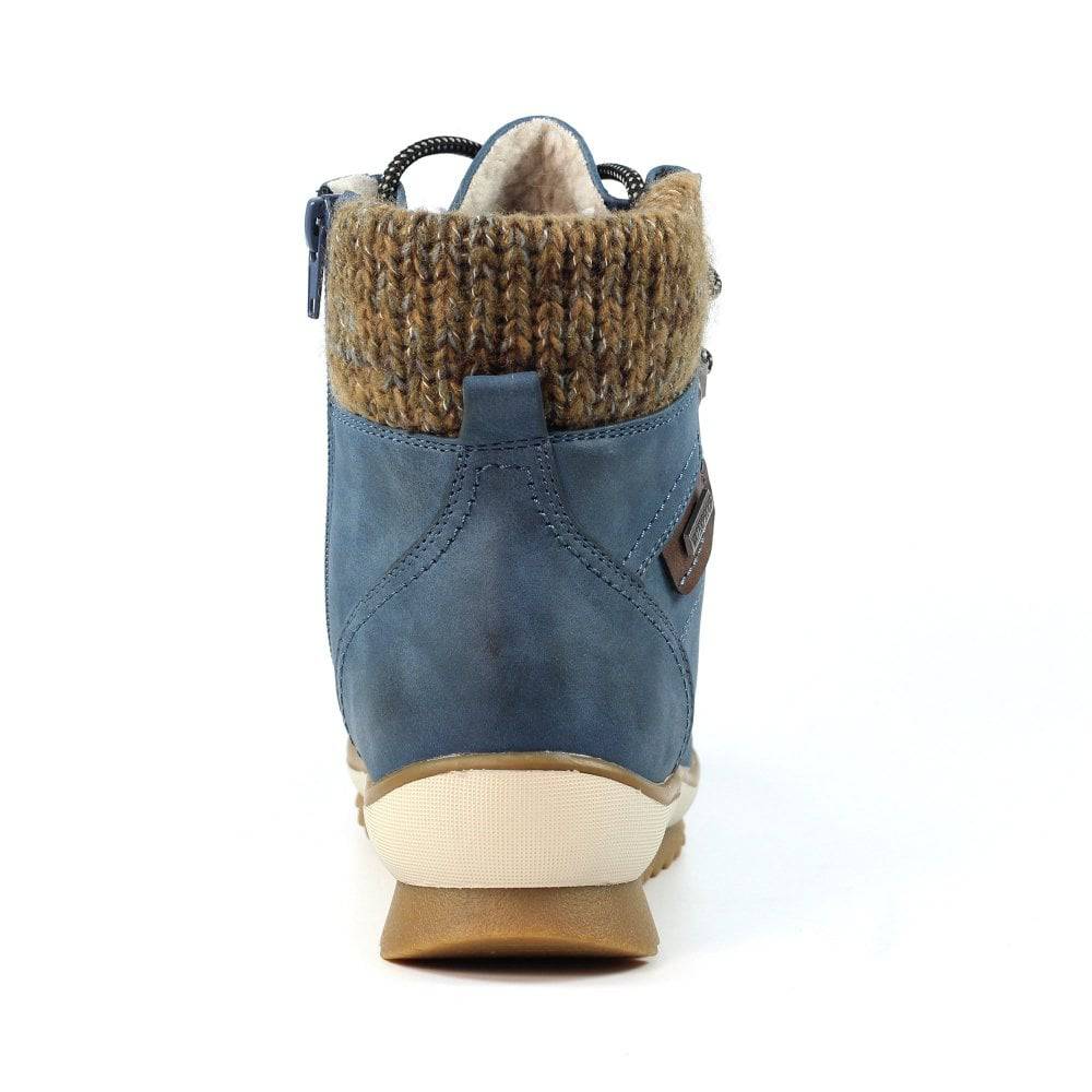 Lunar GLB150 Sycamore Ladies Blue Waterproof Zip & Lace Ankle Boots-elevate your sole