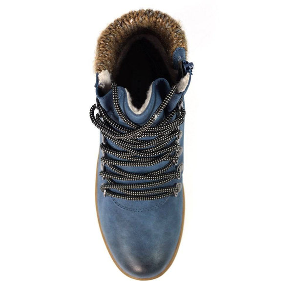 Lunar GLB150 Sycamore Ladies Blue Waterproof Zip & Lace Ankle Boots-elevate your sole