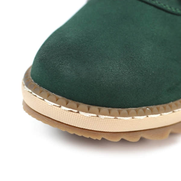 Lunar GLB205 Candy Ladies green waterproof ankle boots with zip, lace-up detail, and beige sole.