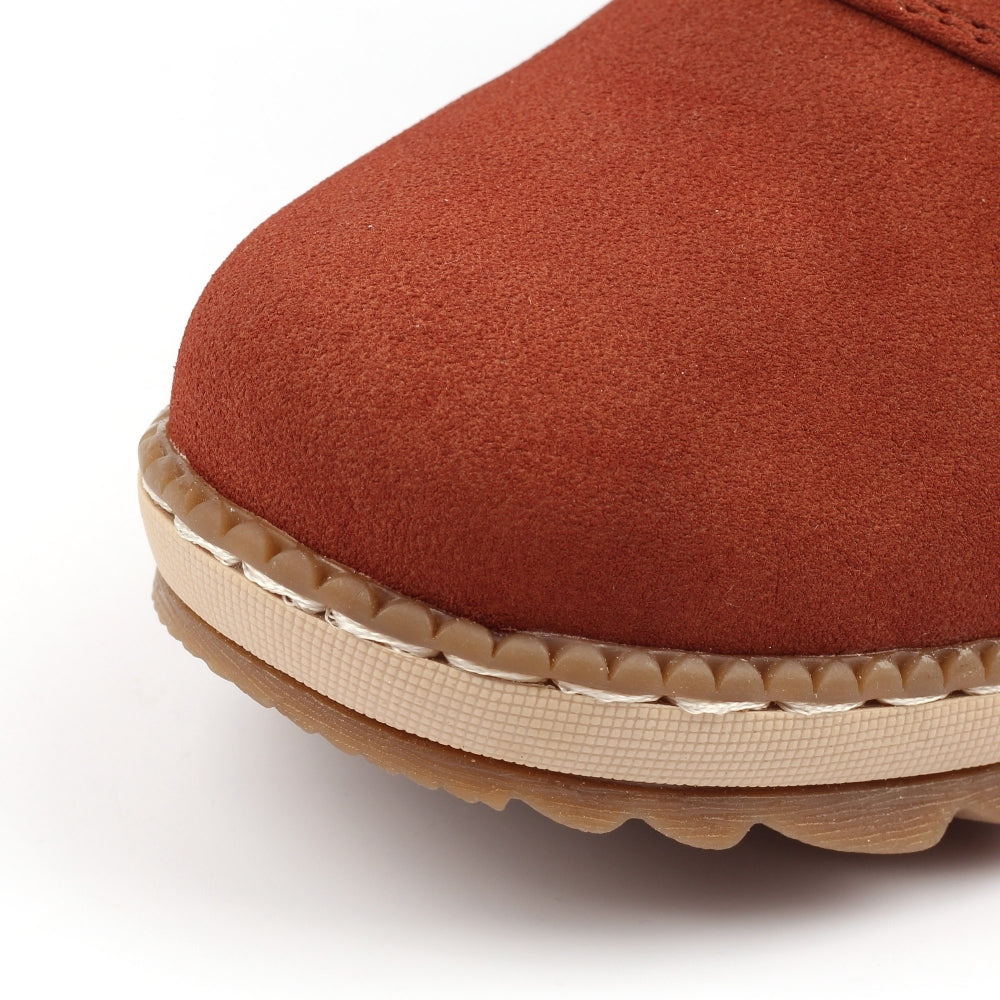 Lunar GLB205 Candy Ladies Terracotta Waterproof Zip & Lace Ankle Boots with textured upper and chunky sole.