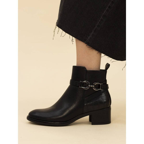 Lunar GLC006 Solana Ladies Black Side Zip Ankle Boots-elevate your sole