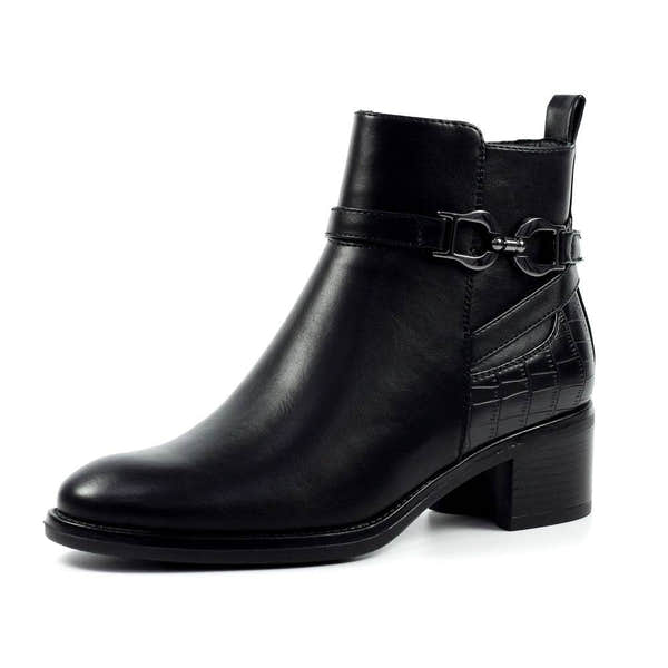 Lunar GLC006 Solana Ladies Black Side Zip Ankle Boots-elevate your sole