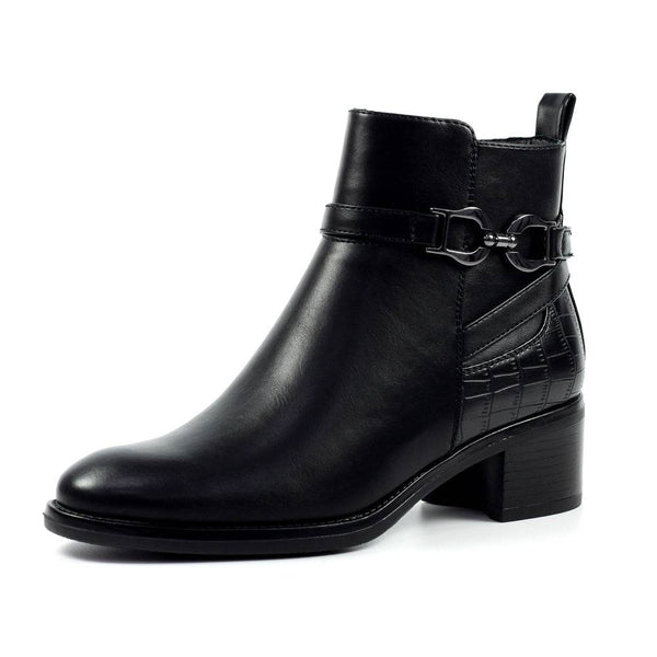 Lunar GLC006 Solana Ladies Black Side Zip Ankle Boots-elevate your sole