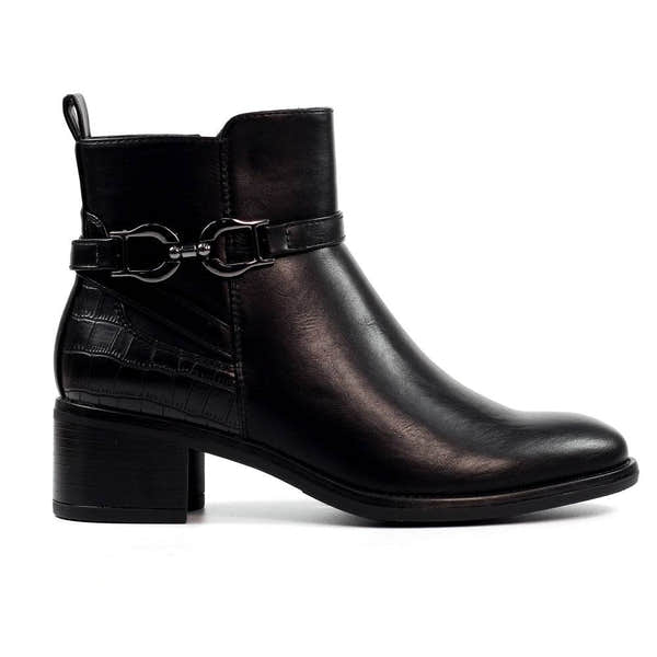 Lunar GLC006 Solana Ladies Black Side Zip Ankle Boots-elevate your sole