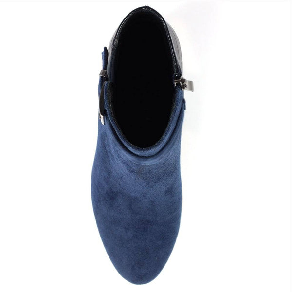Lunar GLC824 Tawny Ladies Navy Side Zip Ankle Boots-elevate your sole