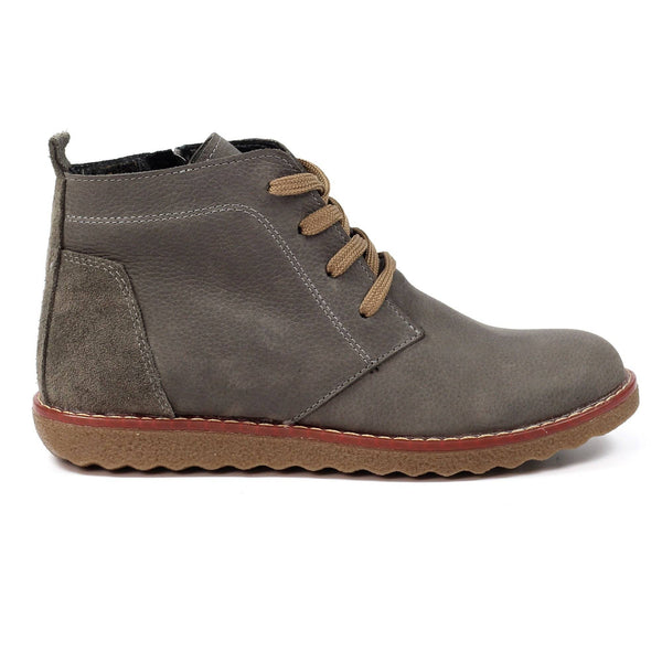 Lunar GLR010 Cheryl Ladies Grey Nubuck Leather Lace Up Ankle Boots-elevate your sole