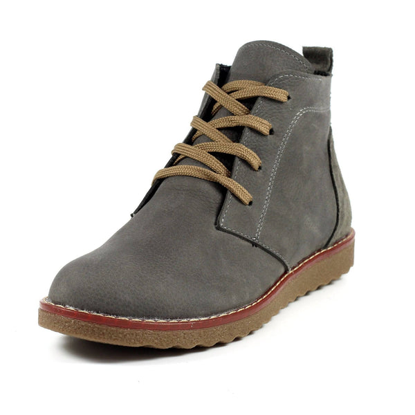 Lunar GLR010 Cheryl Ladies Grey Nubuck Leather Lace Up Ankle Boots-elevate your sole