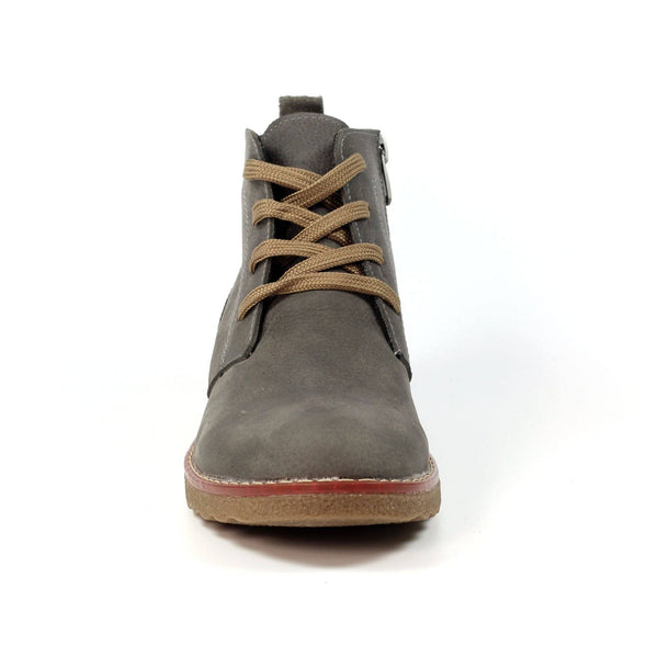 Lunar GLR010 Cheryl Ladies Grey Nubuck Leather Lace Up Ankle Boots-elevate your sole