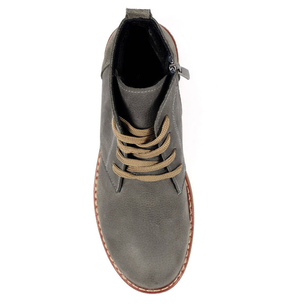 Lunar GLR010 Cheryl Ladies Grey Nubuck Leather Lace Up Ankle Boots-elevate your sole
