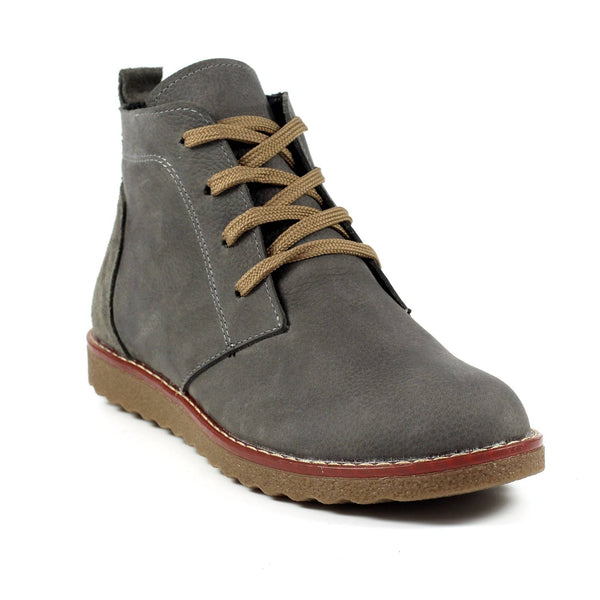 Lunar GLR010 Cheryl Ladies Grey Nubuck Leather Lace Up Ankle Boots-elevate your sole