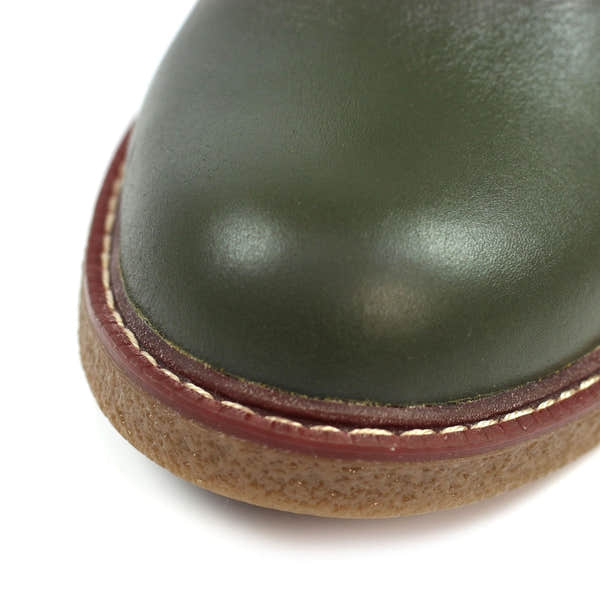 Lunar GLR014 Claire II Ladies Green Leather Ankle Boots with Zip and Lace Details