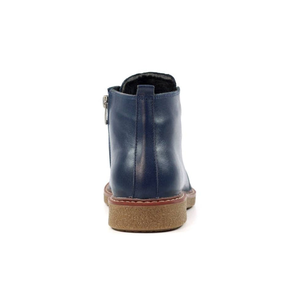 Lunar GLR014 Claire II Ladies Navy Leather Zip & Lace Ankle Boots-elevate your sole