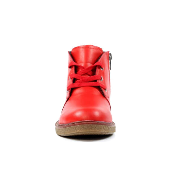 Lunar GLR014 Claire II Ladies Red Leather Zip & Lace Ankle Boots-elevate your sole