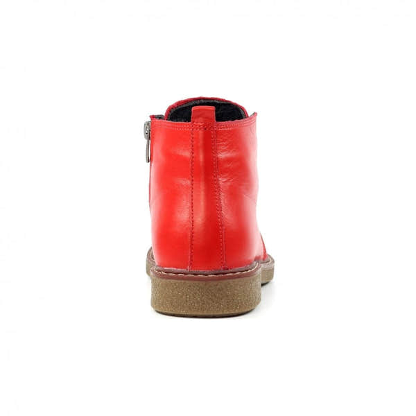 Lunar GLR014 Claire II Ladies Red Leather Zip & Lace Ankle Boots-elevate your sole
