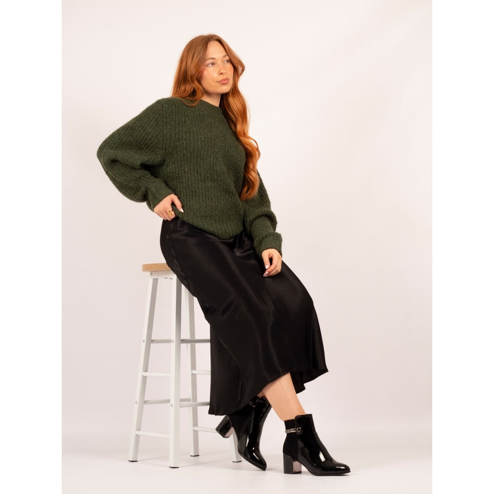 Lunar GLR107 Lily Ladies Black Side Zip Ankle Boots, stylish high-heeled shoes with glossy finish and ankle zipper detail.
