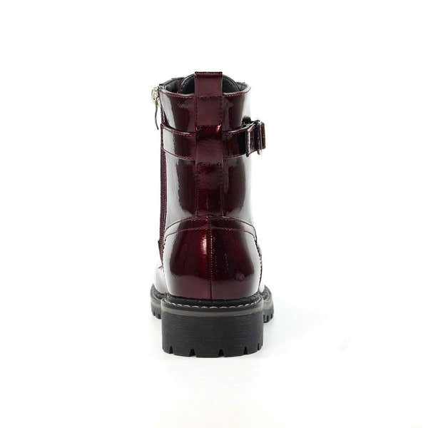 Lunar GLW030 Parlour Ladies Burgundy Zip & Lace Ankle Boots-elevate your sole