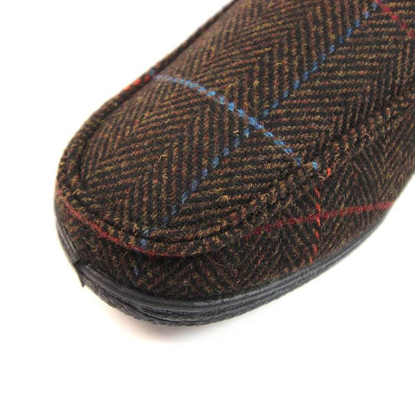 Lunar Good Year KMG137 Eisenhower Mens Brown Textile Slip On Slippers-elevate your sole