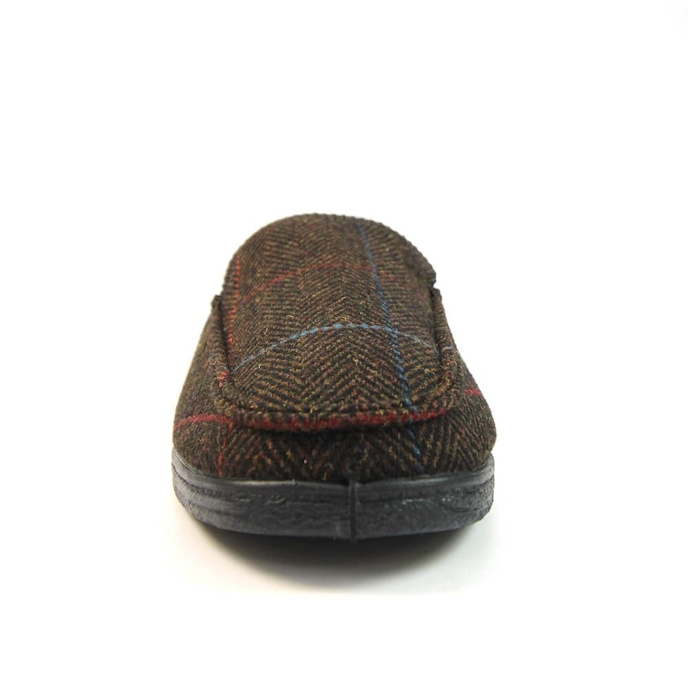 Lunar Good Year KMG137 Eisenhower Mens Brown Textile Slip On Slippers-elevate your sole