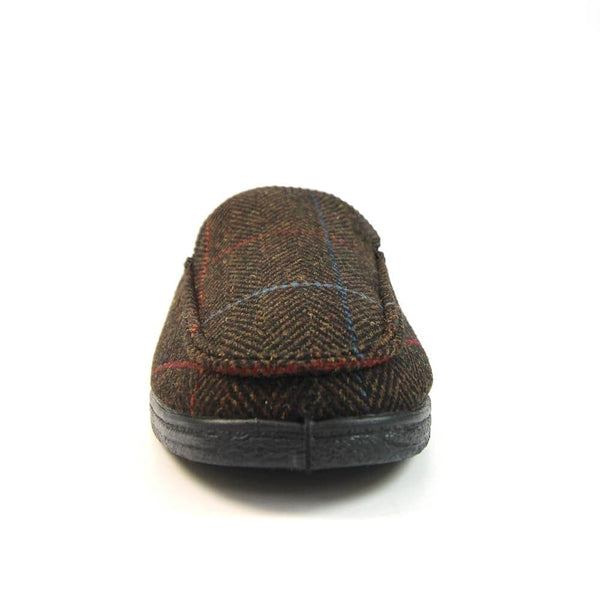 Lunar Good Year KMG137 Eisenhower Mens Brown Textile Slip On Slippers-elevate your sole