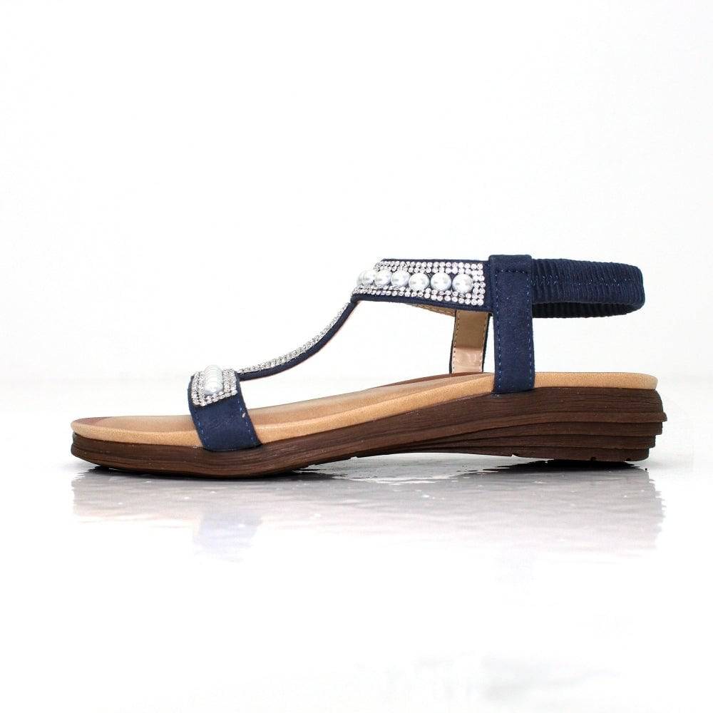 Lunar JLH 078 Tancy Blue Glitz Ladies Fashion Sandals-elevate your sole