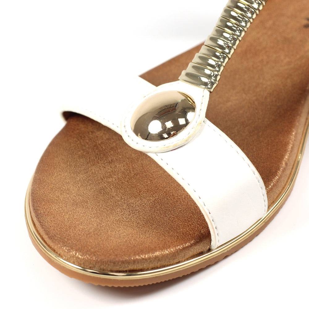 Lunar JLH276 Renoir Ladies White Buckle Sandals-elevate your sole