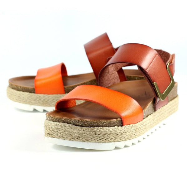 Lunar JLH356 Deanna II Ladies Orange Touch Fastening Sandals-elevate your sole