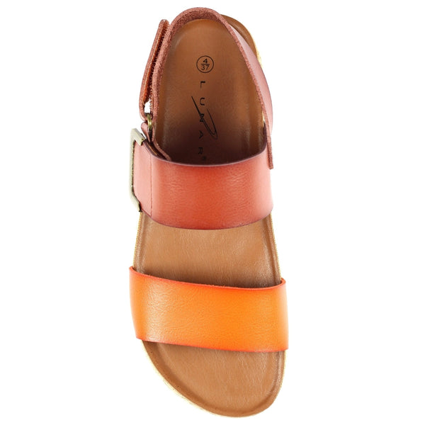 Lunar JLH356 Deanna II Ladies Orange Touch Fastening Sandals-elevate your sole