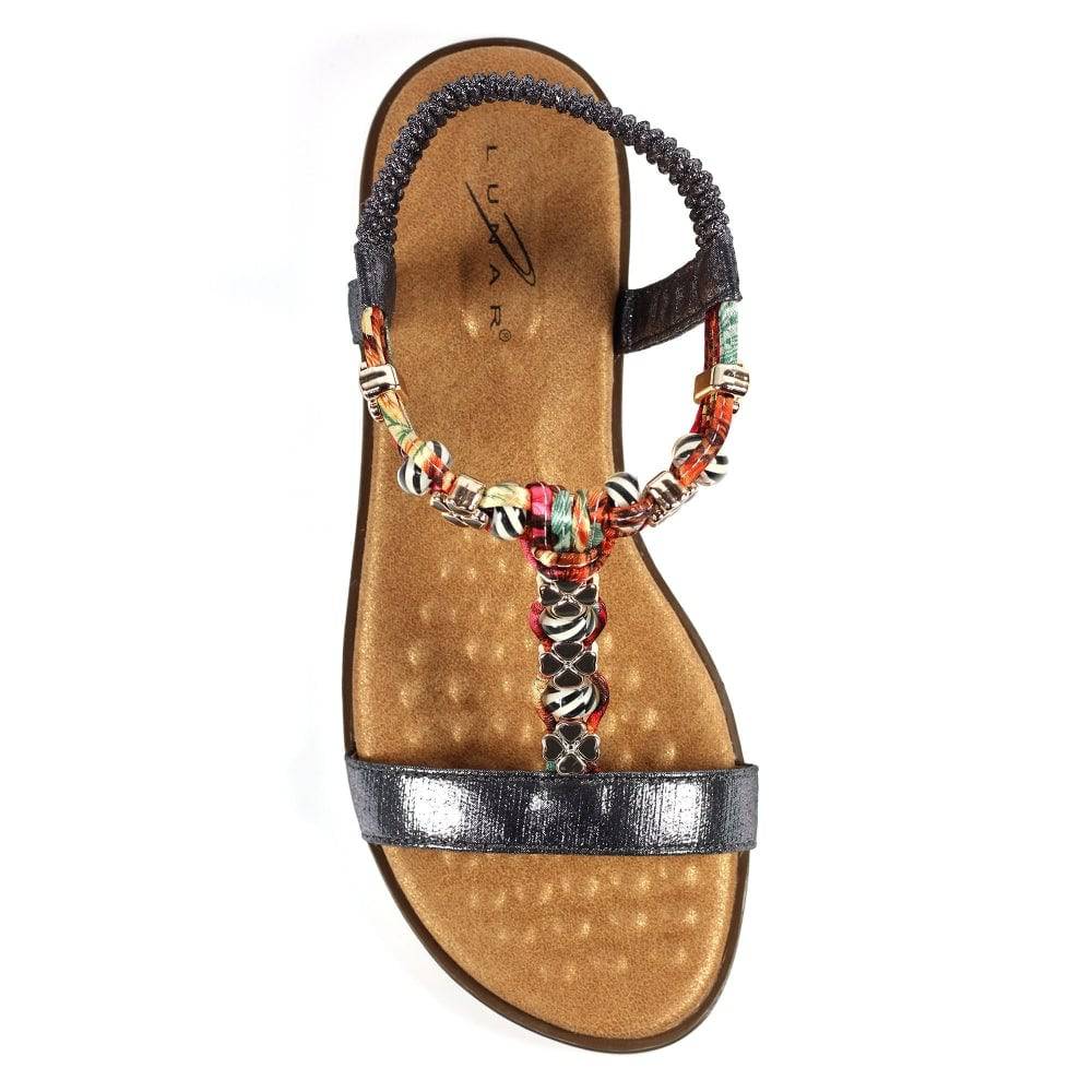 Lunar JLH363 Tempo Ladies Pewter Pull On Sandals-elevate your sole
