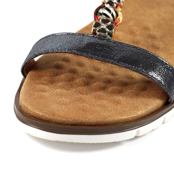 Lunar JLH363 Tempo Ladies Pewter Pull On Sandals-elevate your sole
