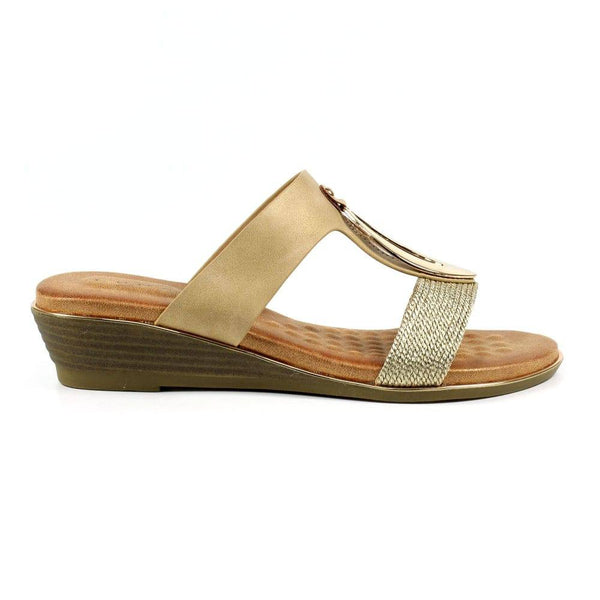 Lunar JLH434 Porto Ladies Beige Slip On Sandals-elevate your sole