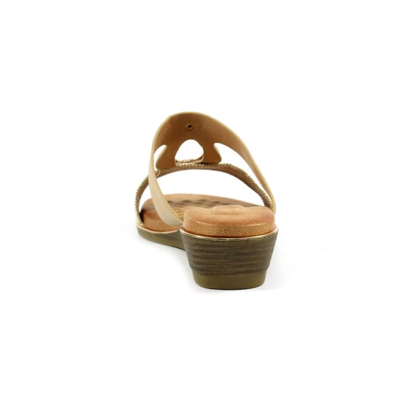 Lunar JLH434 Porto Ladies Beige Slip On Sandals-elevate your sole