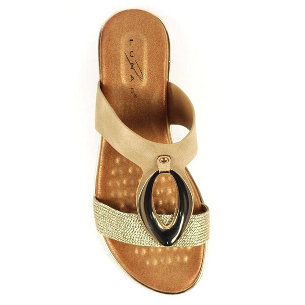 Lunar JLH434 Porto Ladies Beige Slip On Sandals-elevate your sole