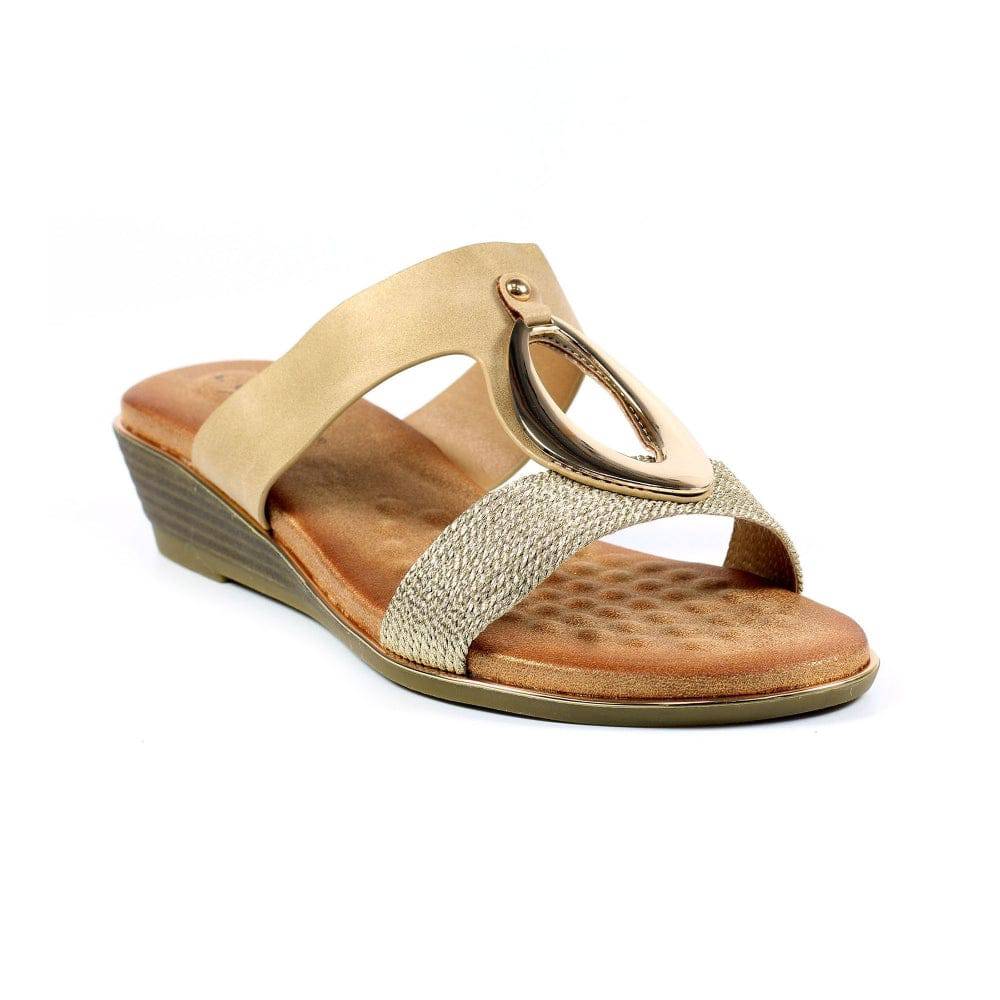 Lunar JLH434 Porto Ladies Beige Slip On Sandals-elevate your sole