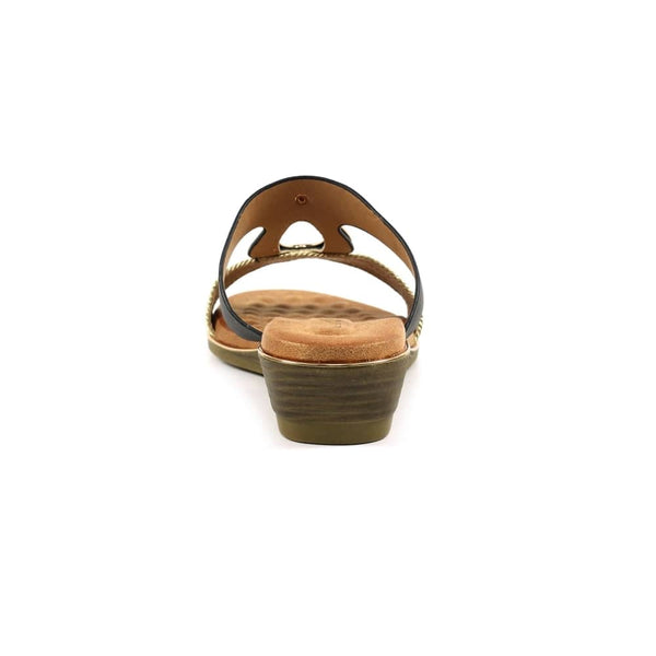 Lunar JLH434 Porto Ladies Black Slip On Sandals-elevate your sole