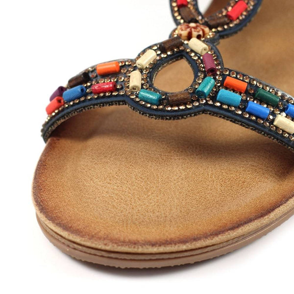 Lunar JLH478 Epsom Ladies Blue Pull On Sandals-elevate your sole