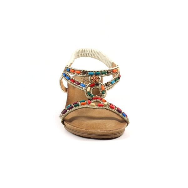 Lunar JLH478 Epsom Ladies White Pull On Sandals-elevate your sole