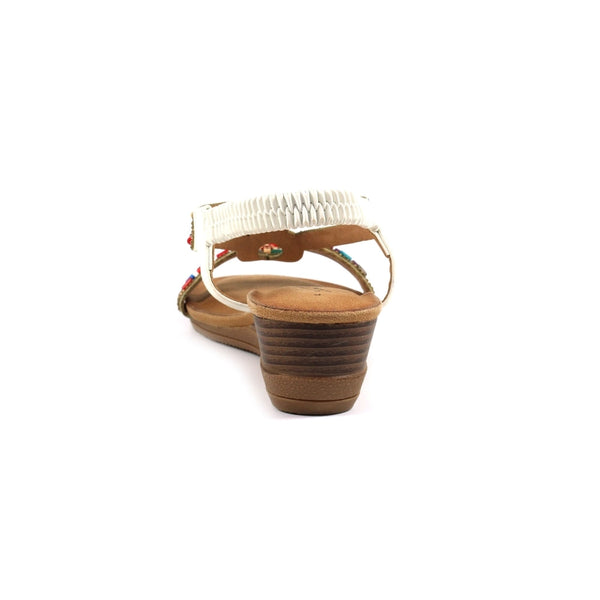 Lunar JLH478 Epsom Ladies White Pull On Sandals-elevate your sole
