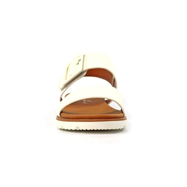 Lunar JLH517 Cher Ladies White Touch Fastening Sandals with cushioned sole and adjustable strap for casual summer wear.