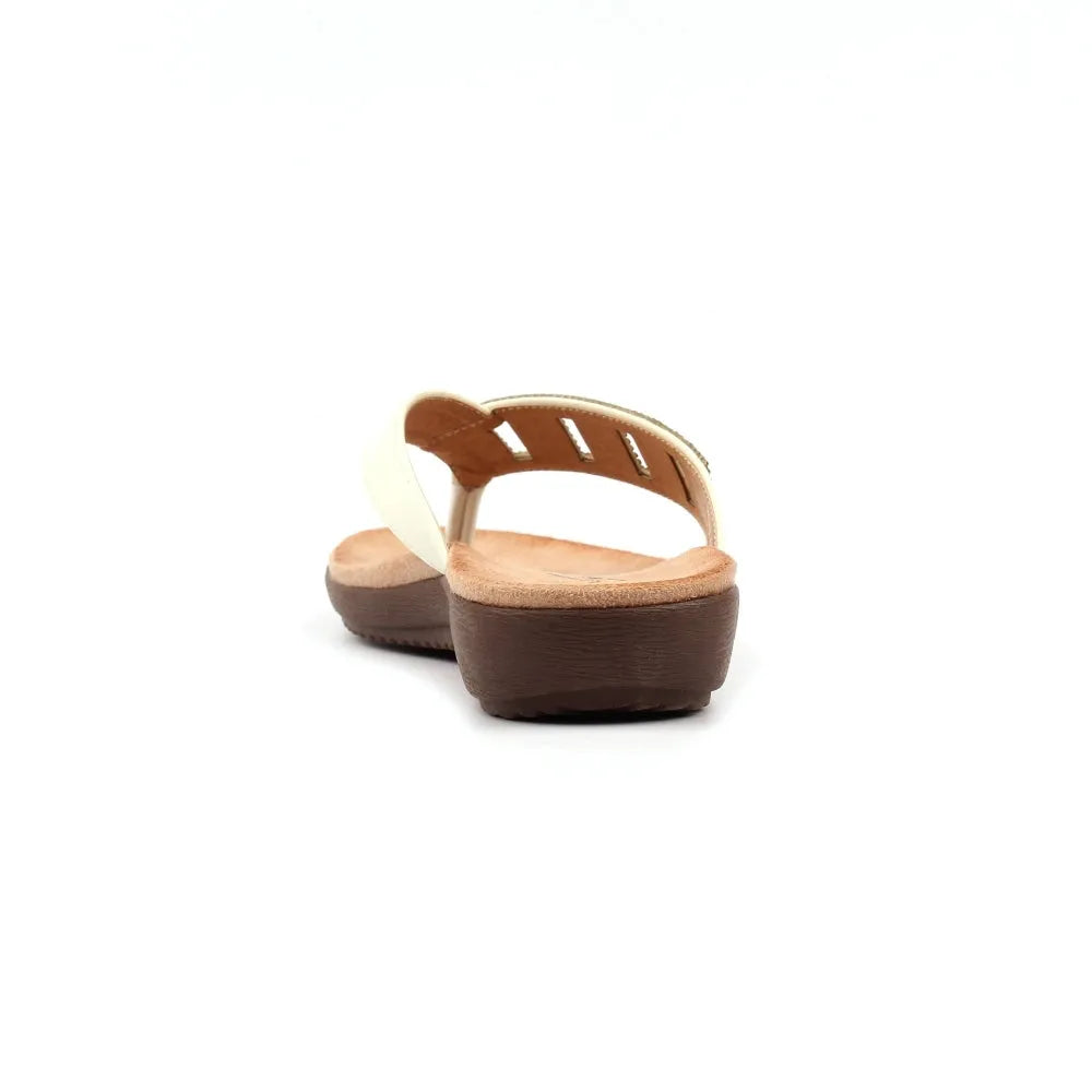 Lunar JLH565 Abigail II women's white slip-on sandals with cushioned footbed and wedge sole, stylish and comfortable footwear.