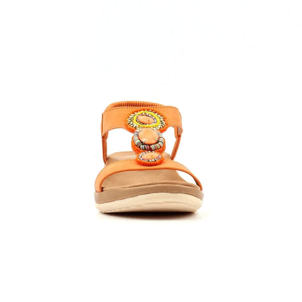 Lunar JLH589 Kay Ladies Orange Elasticated Sandals