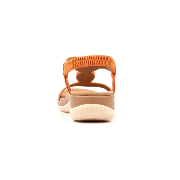 Lunar JLH589 Kay Ladies Orange Elasticated Sandals