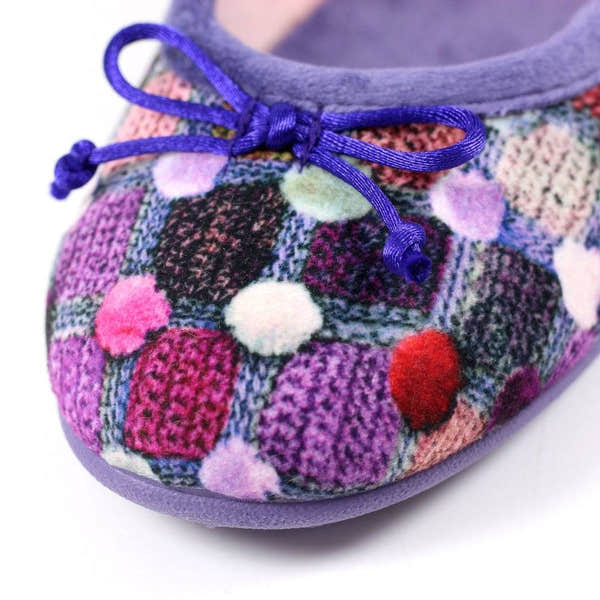 Lunar KLA095 Magic Ladies Spanish Purple Textile Slip On Slippers-elevate your sole