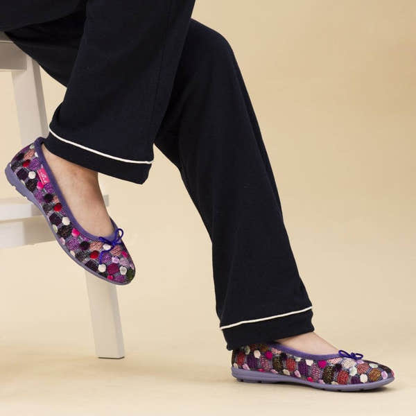 Lunar KLA095 Magic Ladies Spanish Purple Textile Slip On Slippers-elevate your sole
