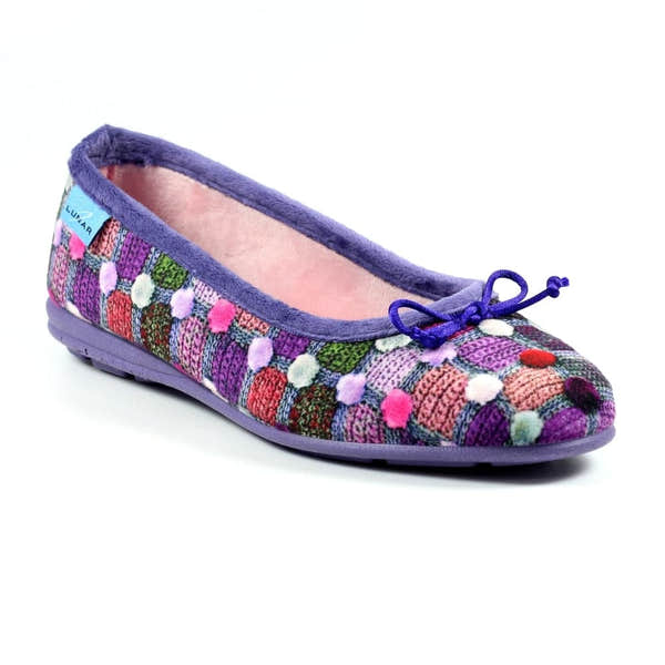 Lunar KLA095 Magic Ladies Spanish Purple Textile Slip On Slippers-elevate your sole