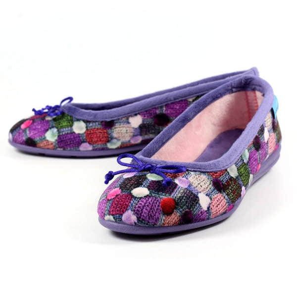 Lunar KLA095 Magic Ladies Spanish Purple Textile Slip On Slippers-elevate your sole