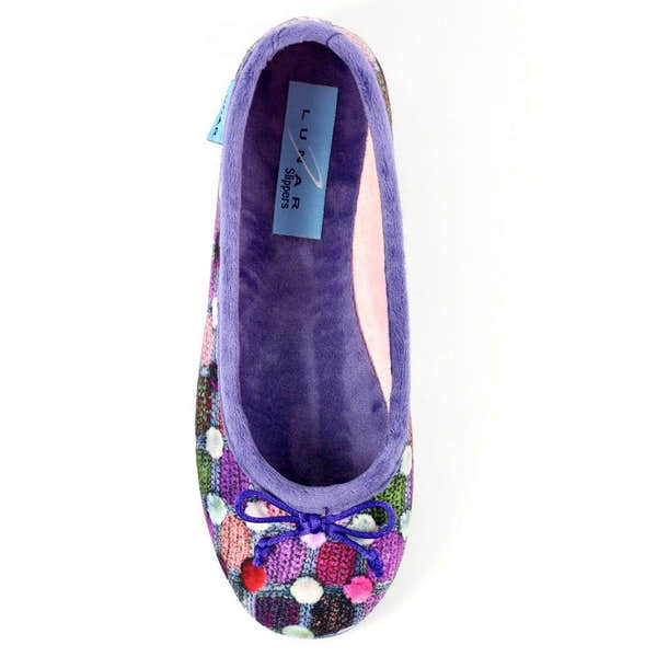 Lunar KLA095 Magic Ladies Spanish Purple Textile Slip On Slippers-elevate your sole