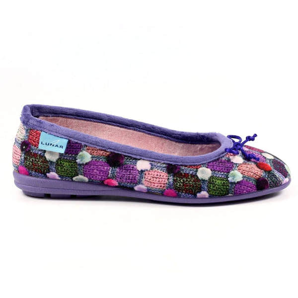 Lunar KLA095 Magic Ladies Spanish Purple Textile Slip On Slippers-elevate your sole