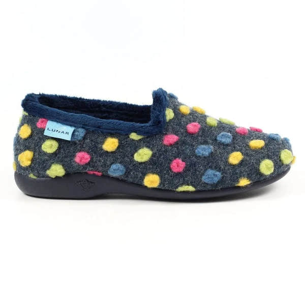 Lunar KLA125 Helix Ladies Spanish Blue Textile Slip On Slippers-elevate your sole