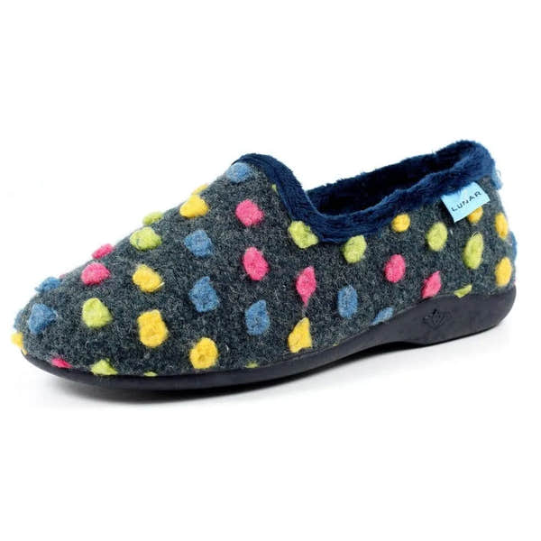 Lunar KLA125 Helix Ladies Spanish Blue Textile Slip On Slippers-elevate your sole
